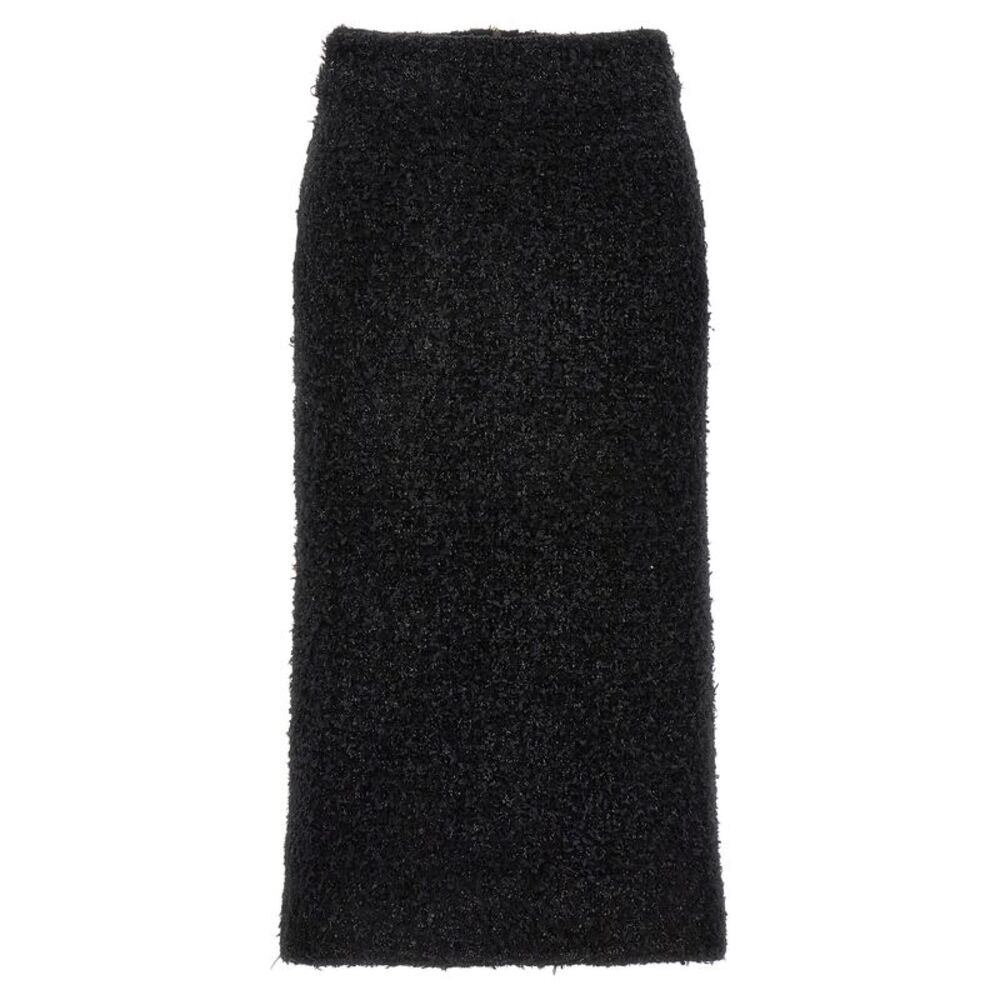 Balenciaga Black Cotton Midi Women's Skirt